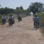 Gravel road leading to Shwekyin, Myanmar. A 4WD is perfect for this road condition