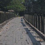 A wooden bridge for all enroute Shwekyin, Mynamar