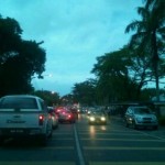 Morning rush hour in Miri City