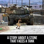 A boy against the tank